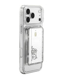 Billetera magnética SlowBack MagSafe color negro para teléfono, con ranura para tarjetas y función de soporte.