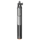 Trípode selfie stick negro con rotación 360° y botón auto pop-up, ideal para fotografía y videollamadas con celular.