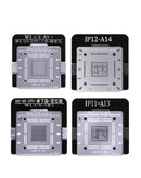 Stencil de reballing WL BGA para iPhone 6 a 15 Pro Max en Guatemala, ideal para reparaciones de IC de CPU en talleres y mayoristas de herramientas de soldadura.