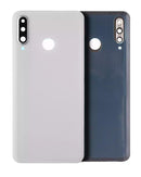 Tapa trasera de cristal blanca perla para Huawei P30 Lite / Nova 4E, con lente de cámara.