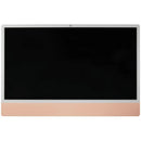 Pantalla usada OEM iMac 24" A2873, A3137, A3247 con orificio grande para cámara, color naranja.