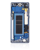 Pantalla OLED usada con marco para Samsung Galaxy Note 9 Ocean Blue, lista para cambio y reparación.