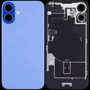 Reparación de tapa trasera con placa de acero, NFC inalámbrico y flex de linterna para iPhone 16 en Guatemala.