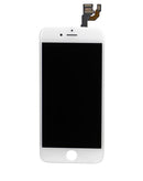 Pantalla LCD blanca completa para iPhone 6 (A1549, A1586, A1589) con cámara frontal, sensor y auricular.