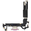Puerto de carga rosa OEM para iPhone 16 (A3083), conector USB-C y cable flex, repuesto.