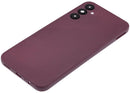 Tapa trasera roja oscura para Samsung Galaxy A14 5G con lente de cámara, repuesto aftermarket sin logo.