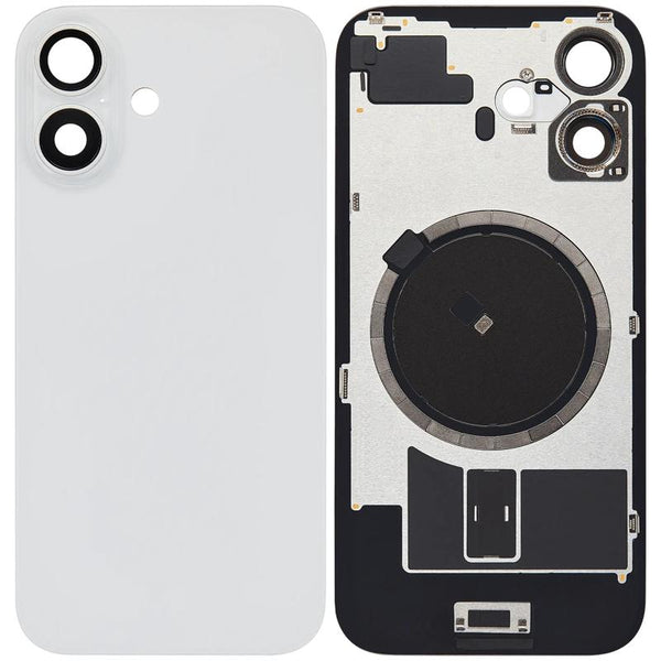 Tapa trasera con placa de acero con MagSafe para reparaciones de iPhone en Guatemala.