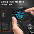 Funda híbrida negra para Moto G22 con anillo metálico, soporte y protector de cámara para máxima protección.