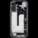 Chasis medio usado para iPhone 17 (EU/Global) con puerto de carga y pequeñas partes, ideal para reparación.