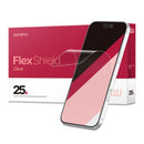 Protector de pantalla TPU Wrapd FlexShield transparente, paquete de 25, para pantallas de dispositivos electrónicos.