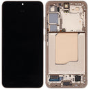 Pantalla OLED con marco para Samsung Galaxy S25 5G, color Pink Gold, para reparación de display SM-S931B.