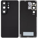 Tapa trasera negra para Samsung Galaxy S26 Ultra con lente de cámara, repuesto de vidrio trasero.