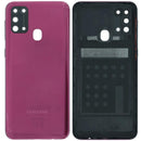 Tapa trasera original Samsung Galaxy M31 roja con lente de cámara, repuesto M315.