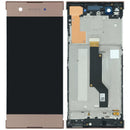 Pantalla original Sony Xperia XA1 Rose Gold con frame, para reparación de display G3112, G3116.