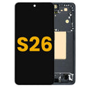 Pantalla refurbished Samsung Galaxy S26 5G negra con marco, lista para reparación de display.