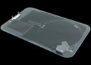 Tapa trasera plateada para iPhone 17 Pro Max con MagSafe, imán y NFC, ideal para reparación de service pack.