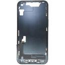 Tapa trasera iPhone 14 Midnight usada, con chasis, puerto de carga, flex y partes pequeñas para reparación.