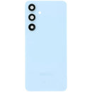 Tapa trasera azul brillante para Samsung Galaxy S24 FE con lente de cámara, repuesto para reparación.