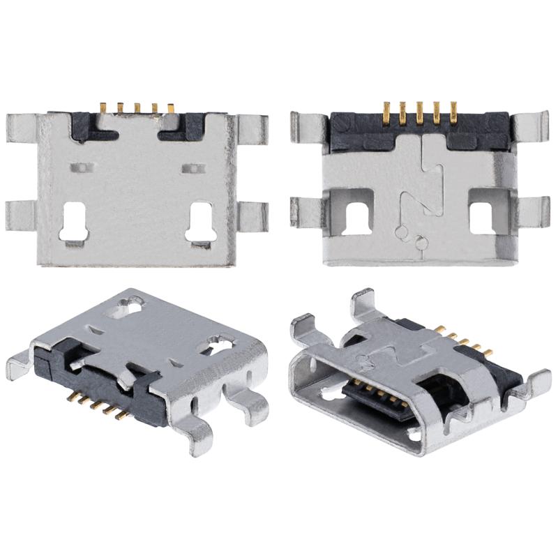 Puerto de carga Micro B - 05 Pin con 4 puntos de anclaje