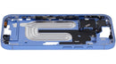 Marco medio ultramarine iPhone 16 (A3104, A3106) con botones power y volumen, repuesto Aftermarket Plus.