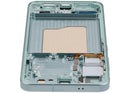 Pantalla OLED verde menta con marco para Samsung Galaxy S25 5G, repuesto premium para reparación.