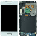 Pantalla soft OLED blanca con marco para Samsung Galaxy S Advance GT-i9070, repuesto para reparación de display.