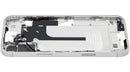 Chasis medio blanco usado para iPhone 16 Plus (A28XX), con piezas pequeñas, ideal para reparación de estructura.