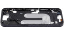Mid-frame housing negro para iPhone 16 A3081 con botones de encendido y volumen, repuesto Aftermarket Plus.