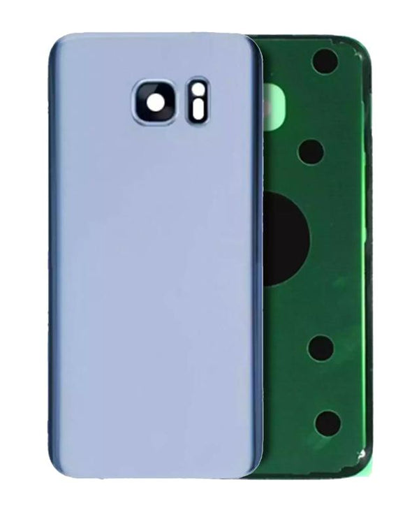 Tapa trasera original de repuesto para Samsung Galaxy S7 Edge en Guatemala, disponible en color azul.