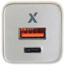 Cargador de pared GaN 30W AmpSentrix Pro, USB-C y USB-A, color Desert Titanium para carga rápida.