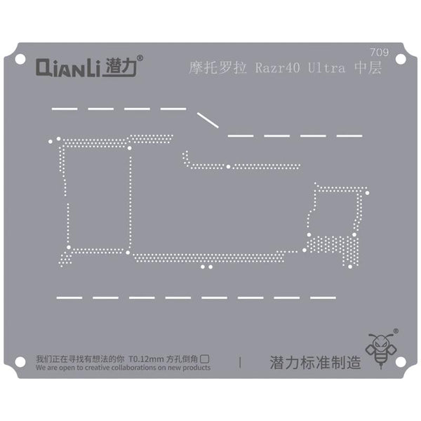 Plantilla Bumblebee (QS709) para Motorola Razr 40 Ultra capa intermedia (Qianli) ideal para reparaciones de Motorola en Guatemala.