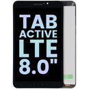 Pantalla LCD táctil original negra para Samsung Galaxy Tab Active LTE 8.0 (2014), repuesto sin marco.