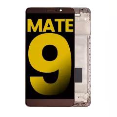 Repara la pantalla LCD de tu Huawei Mate 9 en Guatemala con este reacondicionado con marco de color marrón.