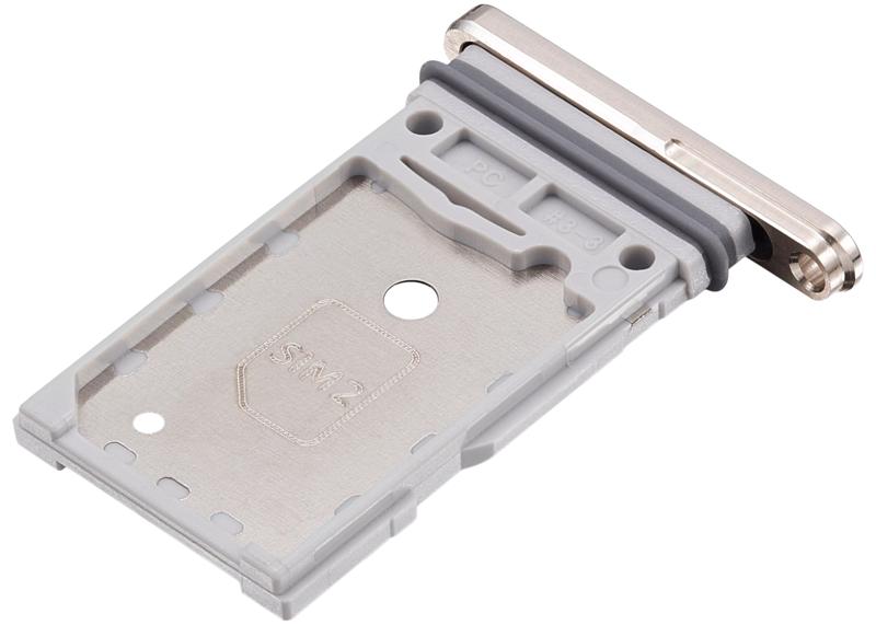 Encuentra la bandeja de tarjeta SIM dual compatible para Samsung Galaxy Z Fold 4 en Guatemala, garantizada y disponible en color beige, ideal para reparaciones y reemplazos.