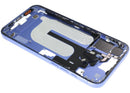 Chasis medio usado OEM Ultramarine para iPhone 16 Plus A3104 con pequeñas partes, repuesto original.