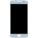 Pantalla LCD original blanca para Motorola Moto E4 (XT1763) con display y frente, ideal para reparación.