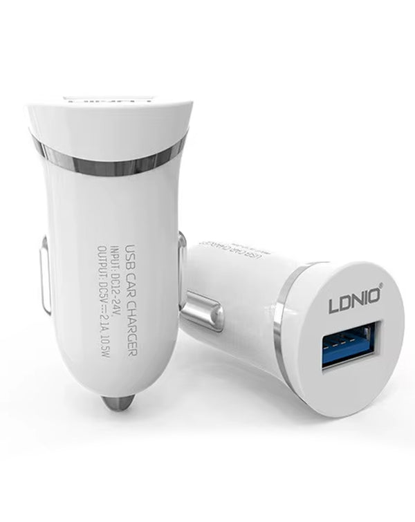 Compra un cargador de auto USB A con cable de carga USB A-C de 12W en Guatemala al mejor precio en SlowBack.
