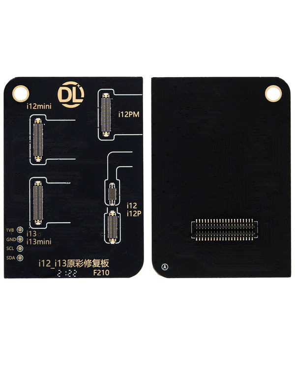 Reparación de pantalla de iPhone 12 a 16 Series en Guatemala con Unidad programador DLZ F210 True Tone Restore y 5 placas incluidas.