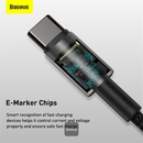 Cable de carga rápido BASEUS USB C-C Tungsten Gold en Guatemala, ideal para reparaciones en talleres y venta al por mayor.