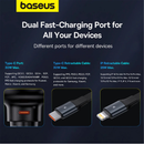 Encuentra el cargador de auto BASEUS Enjoyment Pro con cable USB-C integrado de 60w en Guatemala.