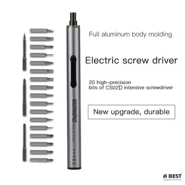Encuentra el Kit de destornillador pen recargable sin cable DUCATIONSPACT con 20 puntas de precisión en Guatemala para tus reparaciones profesionales.