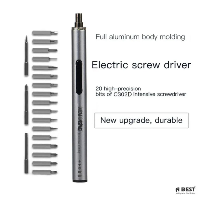 Encuentra el Kit de destornillador pen recargable sin cable DUCATIONSPACT con 20 puntas de precisión en Guatemala para tus reparaciones profesionales.
