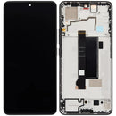 Pantalla LCD negra refurbished para Xiaomi Poco X6 5G con marco, lista para instalación y reparación.
