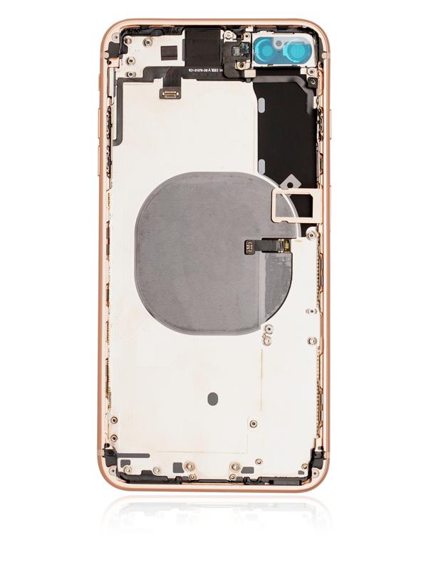 Tapa trasera con componentes pequenos pre-instalados para iPhone 8 Plus (Usada, original, grado A) (Dorado)