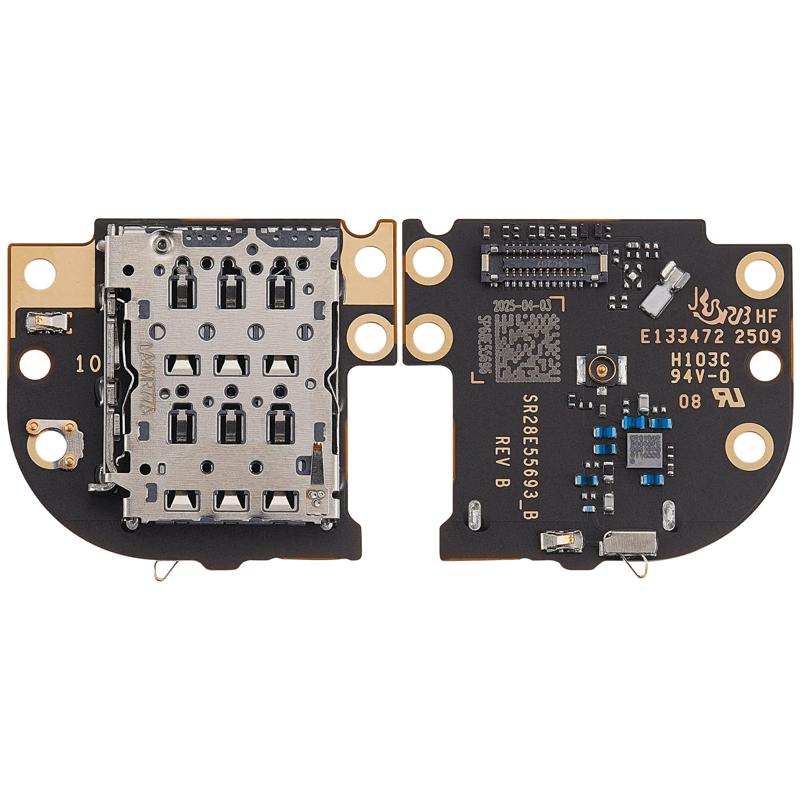 Reparación de placa PCB con lector de tarjeta SIM para Motorola Moto Edge 5G en Guatemala.