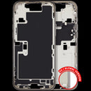 Chasis medio de iPhone 16 Pro Max Natural Titanium usado, con partes pequeñas para reparación o repuesto.