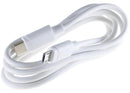Cable micro USB a USB-C blanco de 1m, ideal para carga y transferencia de datos de celulares.