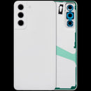 Tapa trasera blanca Aftermarket Plus para Samsung Galaxy S21 FE 5G SM-G990B con lente de cámara, sin logo.