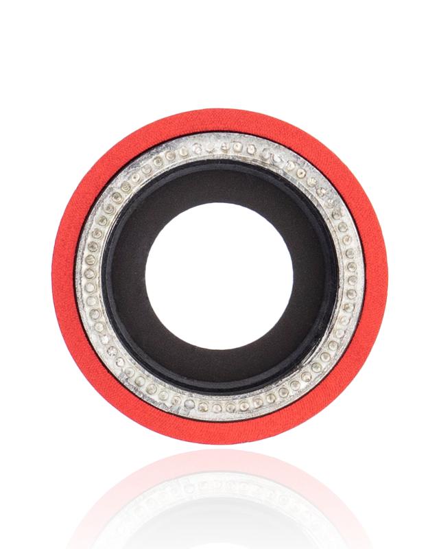 Lente de camara trasera con soporte y bisel para iPhone XR (Rojo) (Paquete de 10)