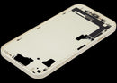 Chasis medio amarillo iPhone 15 A2846, A3089, A3090, A3092 con puerto de carga y piezas pequeñas, OEM usado.